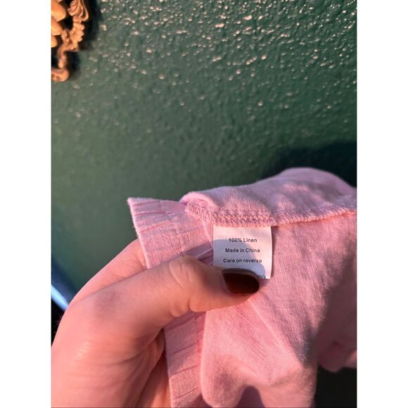 HiHo Womens Pink linen shorts w pockets, Size Large - Picture 3 of 3